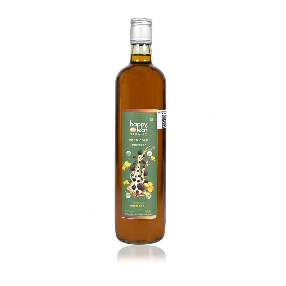 Organic Mustard Oil (Cold Pressed) (Mustard Oil) (740 ml) | Go Happyl Leaf